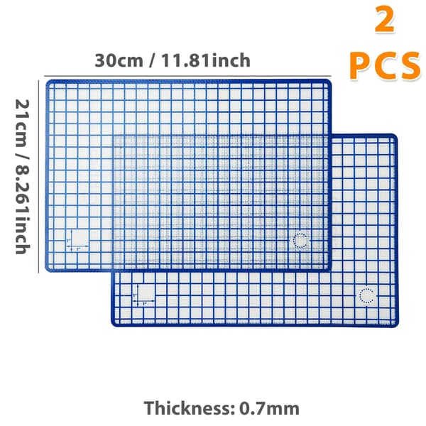 Silikone Bagemåtter, Non-Stick, Varmebestandige,2PCS Blå 30x21cm