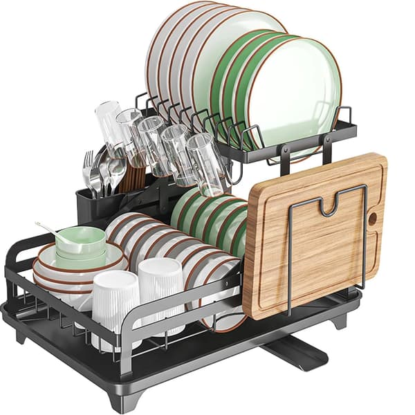 Vaskestativ, Automatisk Dræningssystem, Alsidig 2-i-1 Design,sort