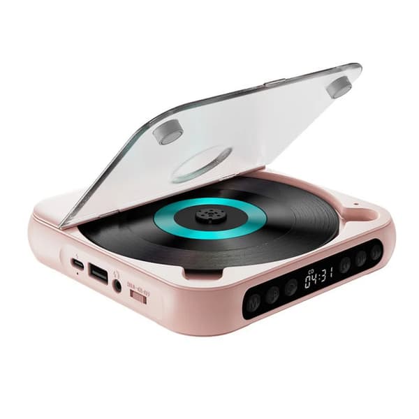 CD-spelare, Bluetooth-anslutning, bärbar design,Rosa