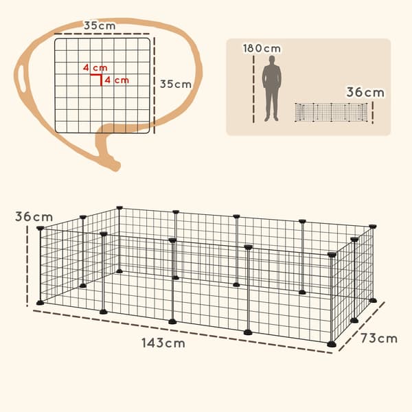 Legestativ til Små Dyr, Tilpasseligt Design, Robust Konstruktion,Sort