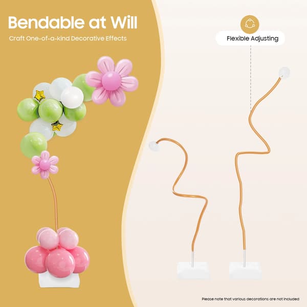 Ballonbue Stativ Sæt, Justerbart Design, Robust Konstruktion,M, Guld