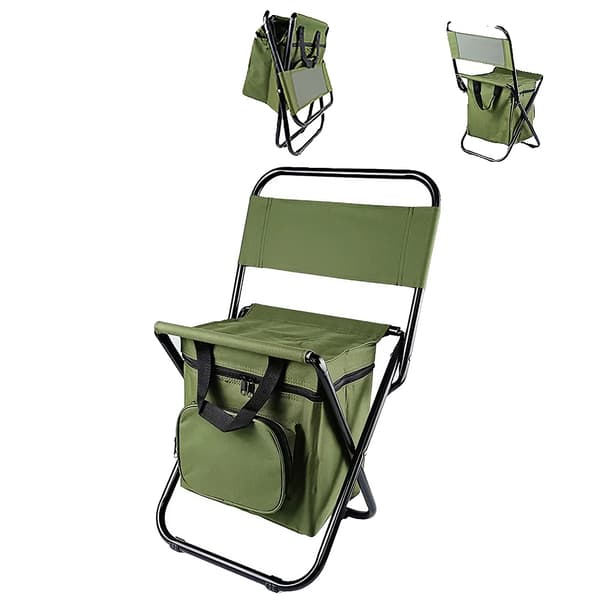 Campingstol, Bærbar Design, Isoleret Køler,grøn