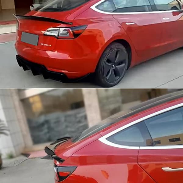 Spoiler, ABS Plast, Nem Installation,Glans Sort