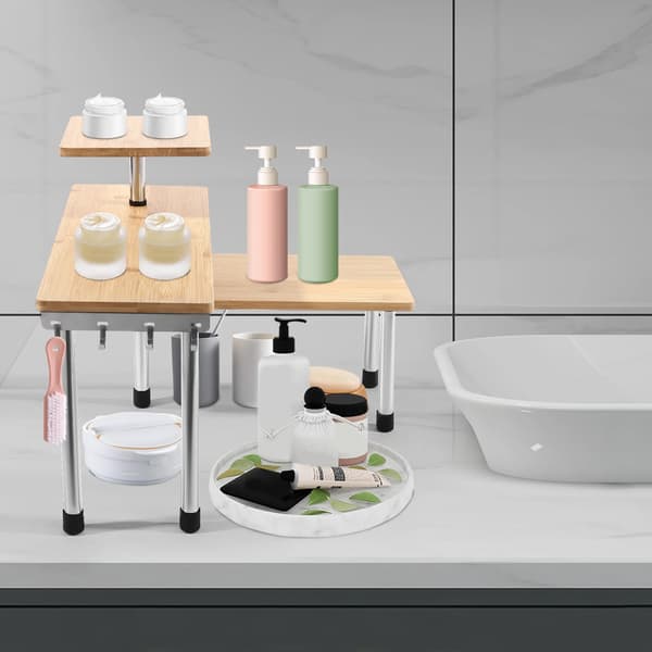 Krydderihylde, 3 niveauer, 360° roterende design,Træfarve