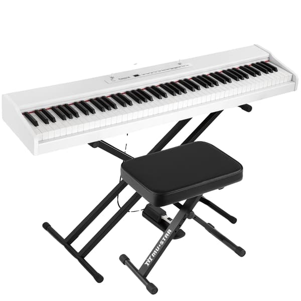 Digitalpiano, Bluetooth-anslutning, komplett bärbart set,Vit