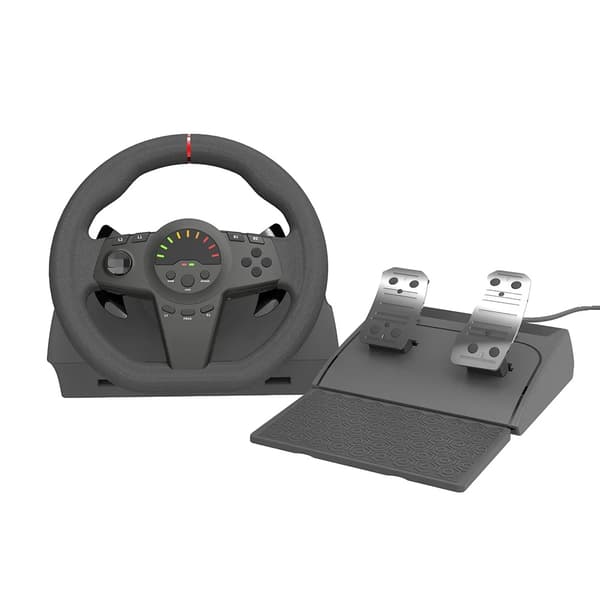 Racingshjul, 270° Styretrotation, Dobbelt Vibrationsfeedback,sort