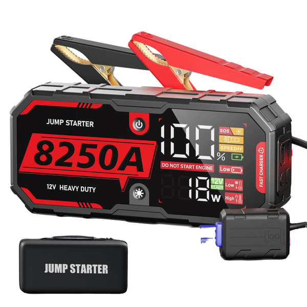 Jump Starter, Kompakt Design, Multifunktionel Opladning,8250A