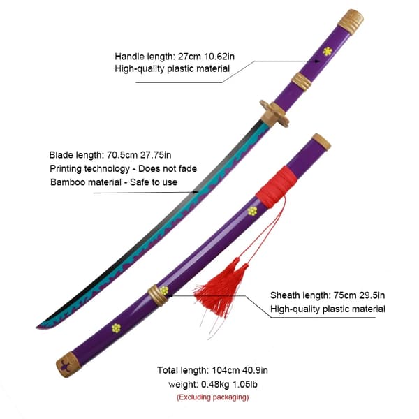 Samurai Sværd, Perfekt Replica, Inkluderer Tilbehør,zim1