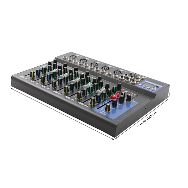 Lydmixer, Bluetooth-forbindelse, 48V phantomstrøm,7 Kanal