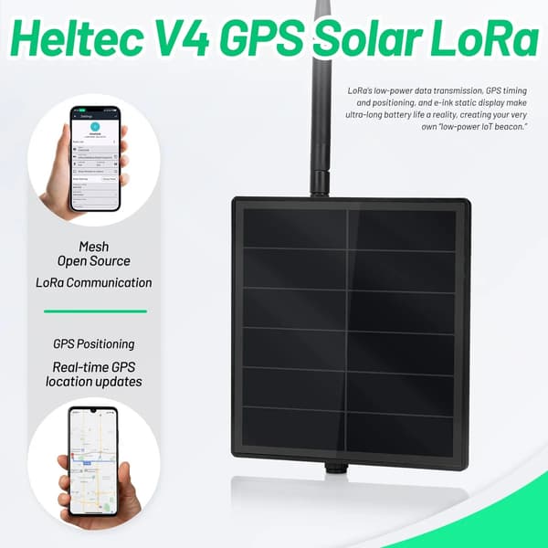 Meshtastic Node, Solcelledrevet, Langdistance GPS,868MHz og 2 batteri