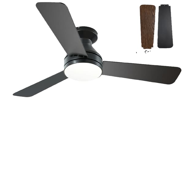 Loftventilator, Moderne Design, Justerbart Lys,42-tommer sort
