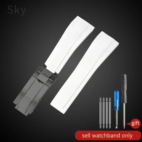 Urrem, Silikone Materiale, Holdbart Design,20mm-c, Hvid-Sort-Z9