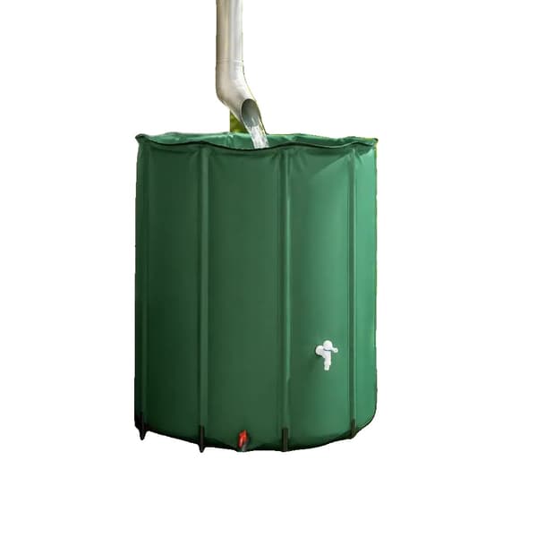 Regnvatteninsamlingsfat, 1000L Sammanfallande Design, Lätt Montering,Grön