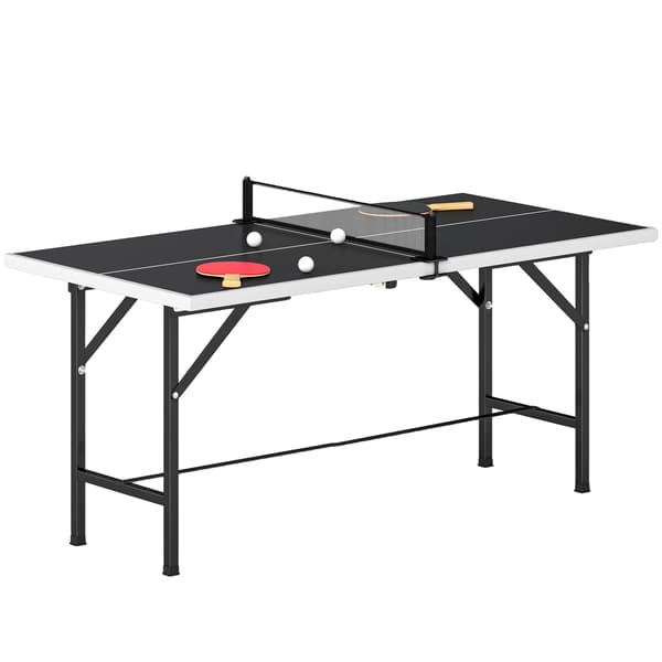 Ping-Pong Bord, Kompakt Design, Let at Sætte Op,sort