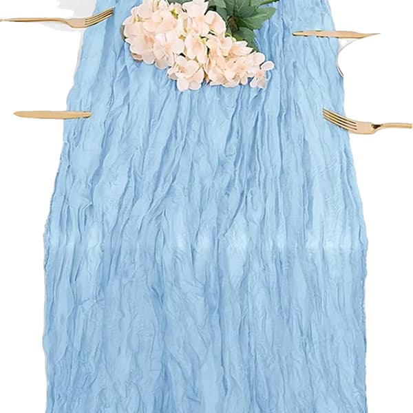 Bordløber, Rustik Boho Design, Alsidig til Begivenheder,Lys blå, 90x300cm