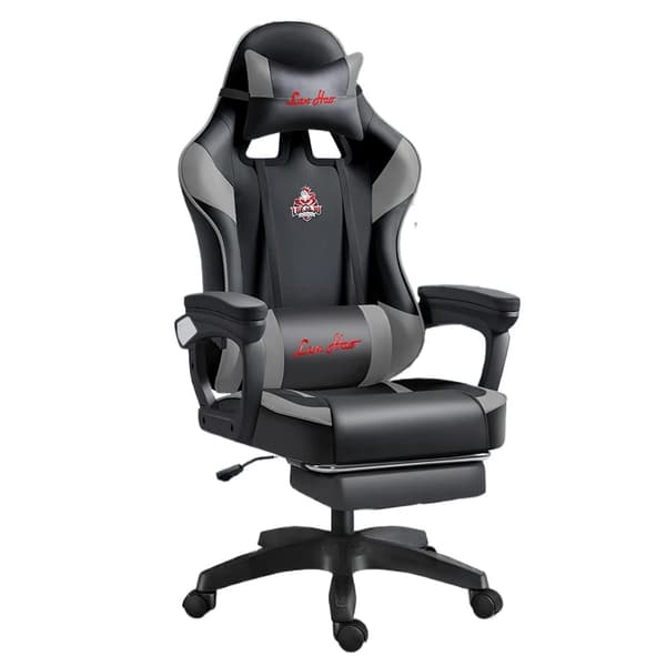 Gamingstol, Ergonomisk Design, Justerbar Tilbagelæning,GRÅ