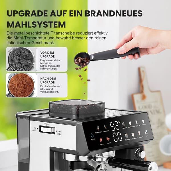 Kaffemaskin, Dubbelkokarsystem, Pekskärmkontroll,EU