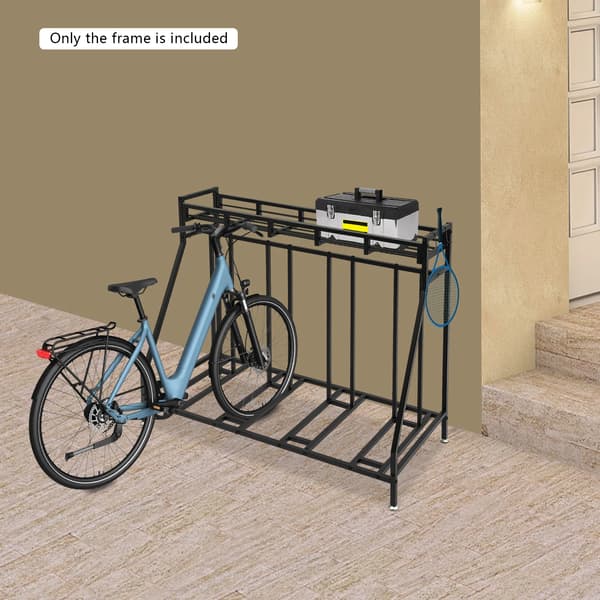 Cykelstativ, 4 Parkeringspladser, Holdbar Stål Konstruktion,Sort