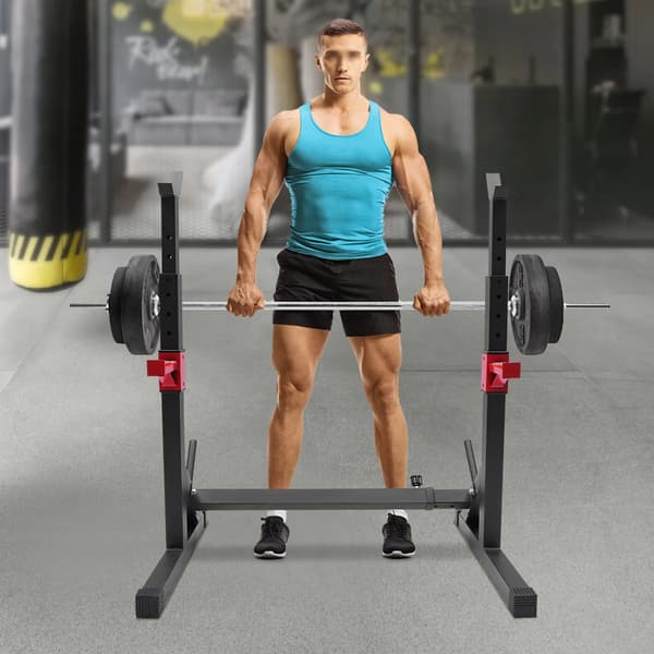 Squat Rack, Justerbar Højde, Holdbar Konstruktion,sort