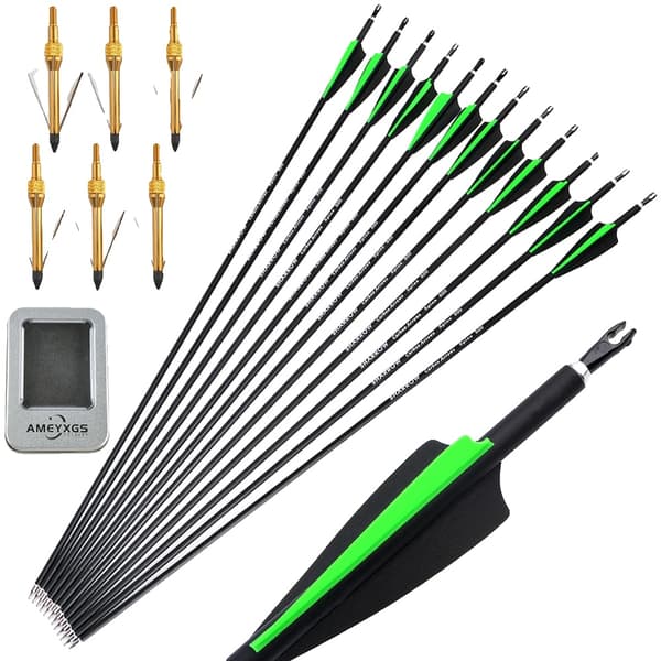 Bueskydning Pil, Kulstofkonstruktion, 100 Grains Broadhead,sæt3