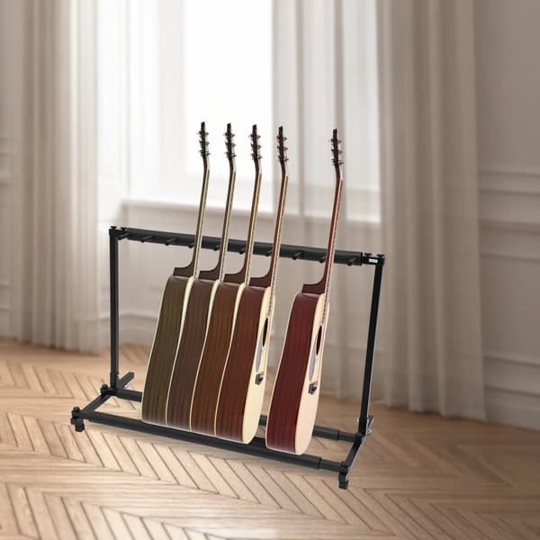 Guitar Stativ, Holder 9 Instrumenter, Robust Jernkonstruktion,sort