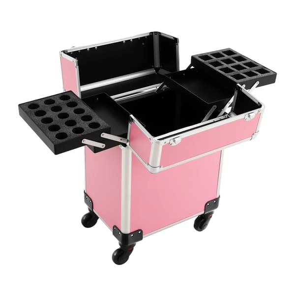 Makeupväska, Bärbar Design, Låsmekanism,Rosa