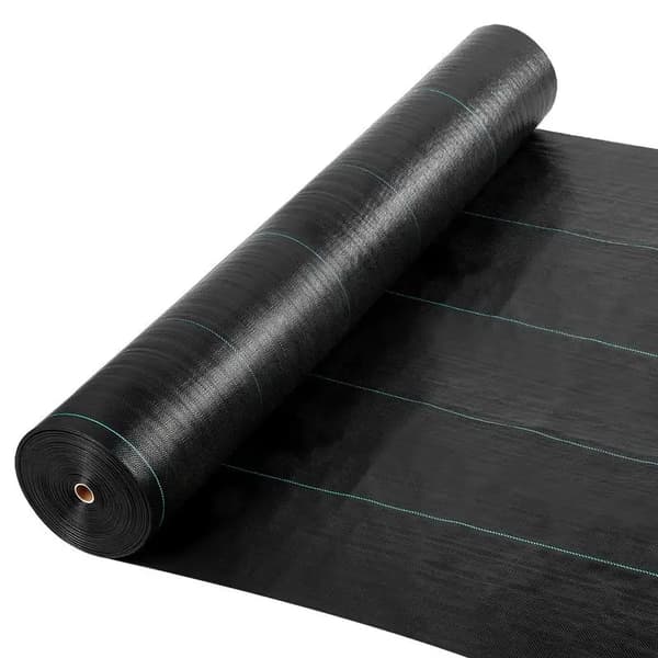 Ogräsbarriärväv, vävd geotextil, hållbart markskydd, VIT