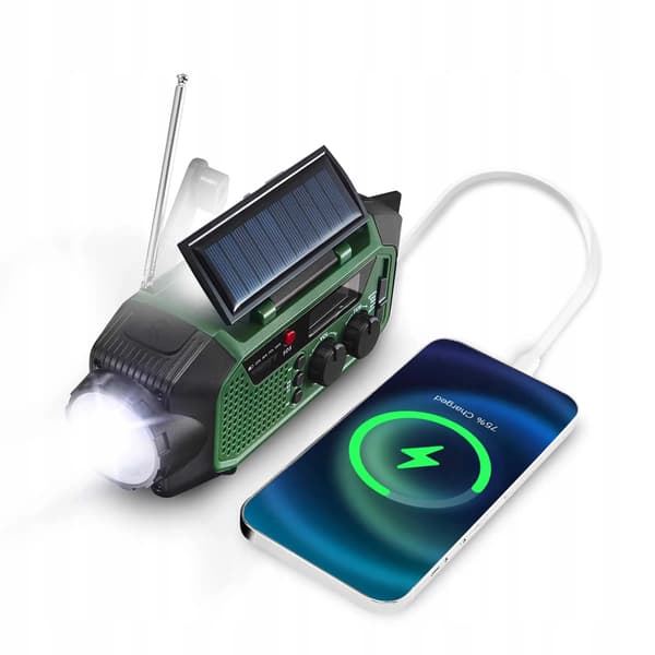 Hätäradio, Bluetooth-kaiutin, Power Bank,vihreä