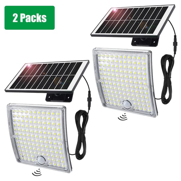 Solarlamper, bevægelsessensor, vejrbestandigt design,2PCS Buet Overflade