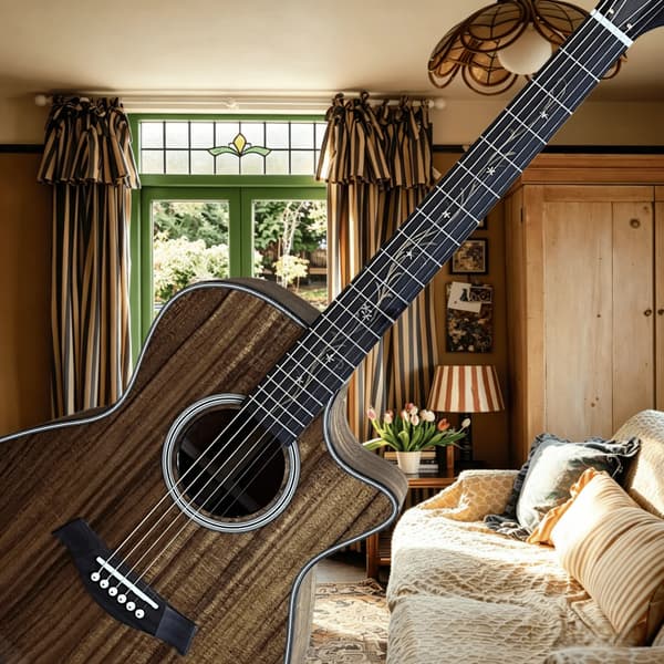 Gitarr, KOA-kropp, Rosenträsgrepp,Brun