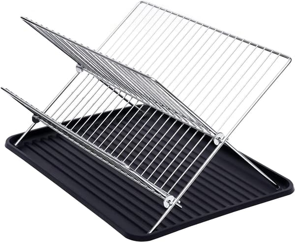 Diskställ, Fällbar Design, Inkluderar Bestickhållare,Silver