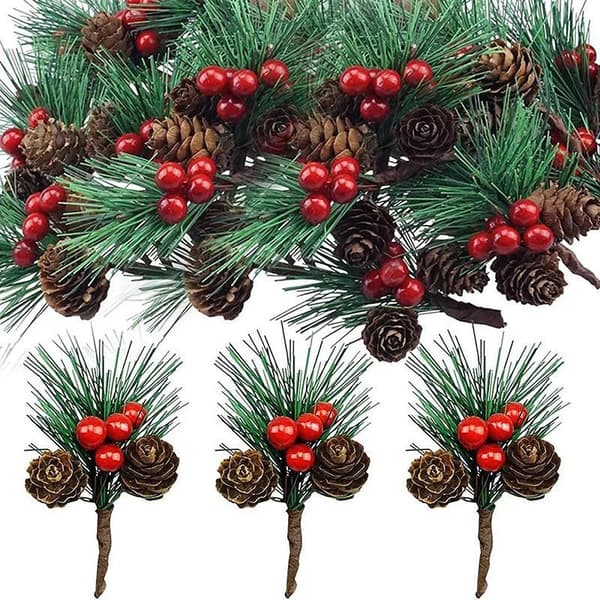 Tekokukat, realistiset marjat, käpykuvio,10 KPL