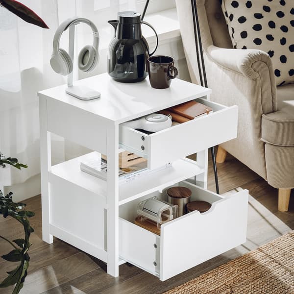 Nattduksbord, Gott om förvaring, Modern design,VIT