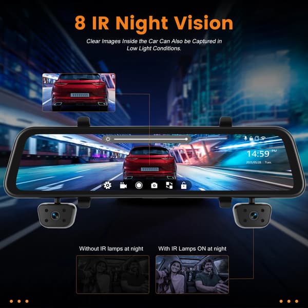 Dash Cam, 1080P-upplösning, 4-linsystem,4 Kamera Linse DVR
