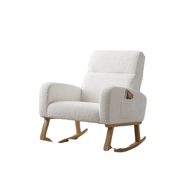 Gungstol, Lutad design, Inbyggd förvaring,VIT