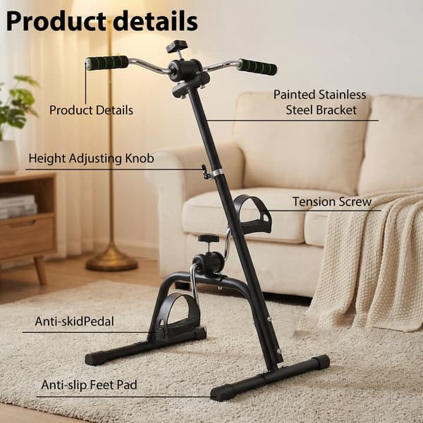 Pedaltræner, Justerbar Modstand, Ergonomisk Design,sort