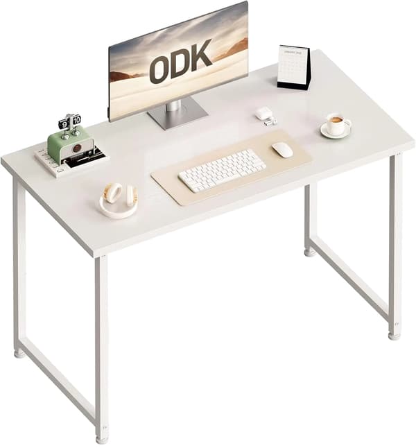 Skrivebord, Robust Konstruktion, Minimalistisk Design,HVID