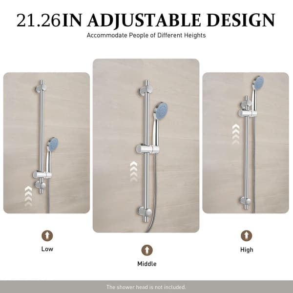 Duschstång, 360° Vridbar Hållare, Höjdjusterbar, Silver