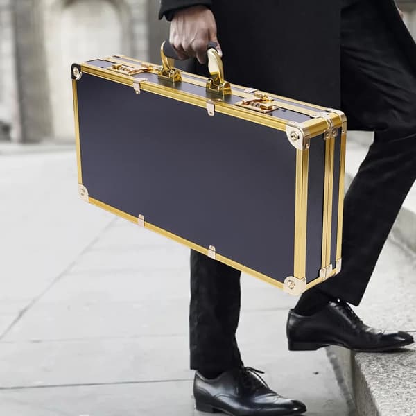 Frisørværktøjskasse, Aluminiumlegering, Adgangskode Lås,sort