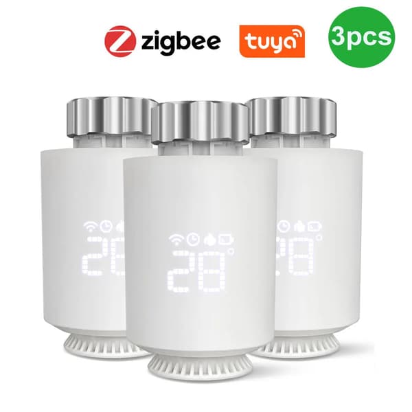 Termostatventil, Smart Home-kompatibilitet, Programmerbar tidsplan,3.7V-a, TRV 3stk