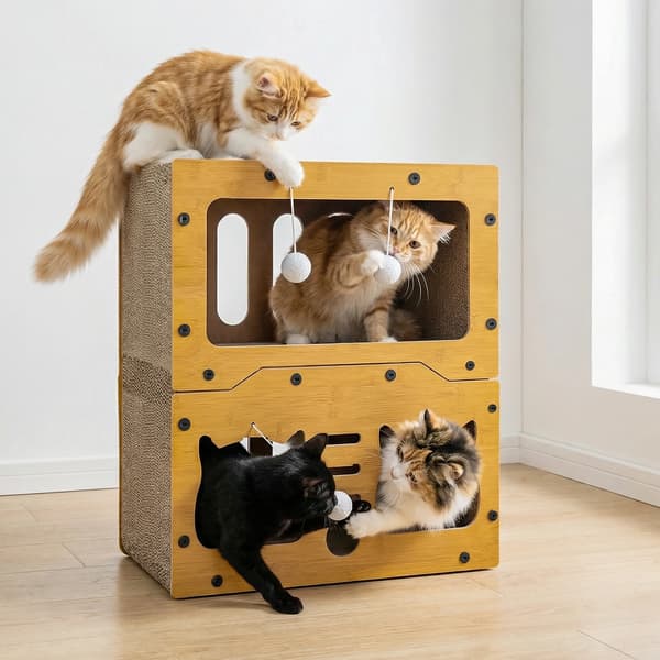 Kattebed, Dobbeltformål Design, Miljøvenlige Materialer,katte seng