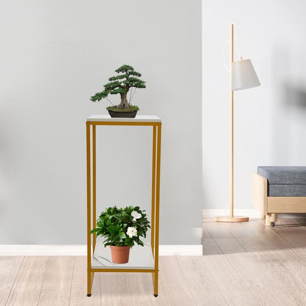 Växtställning, Robust Konstruktion, Modern Minimalistisk Design,Guld och Vitt