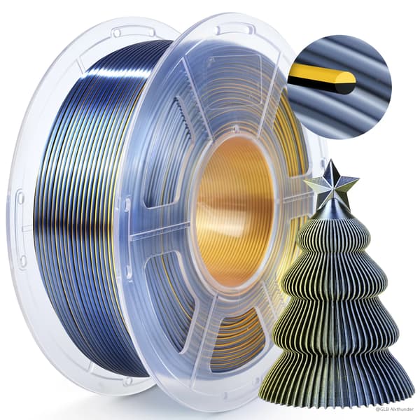 3D Printer Filament, PLA+ SILK, Boblefri,SKDC-BK GD