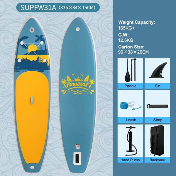 Stand Up Paddle Board, Bred Design, Action Kamera Montering,350*90*15cm SUP