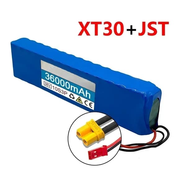 Litiumjonbatteri, 36000mAh kapacitet, BMS-funktionalitet,XT30 JST