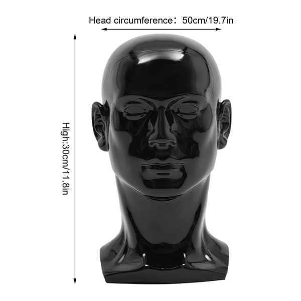 Mannequin Hoved, Alsidig Display, Holdbar PVC Konstruktion,Lys Sort