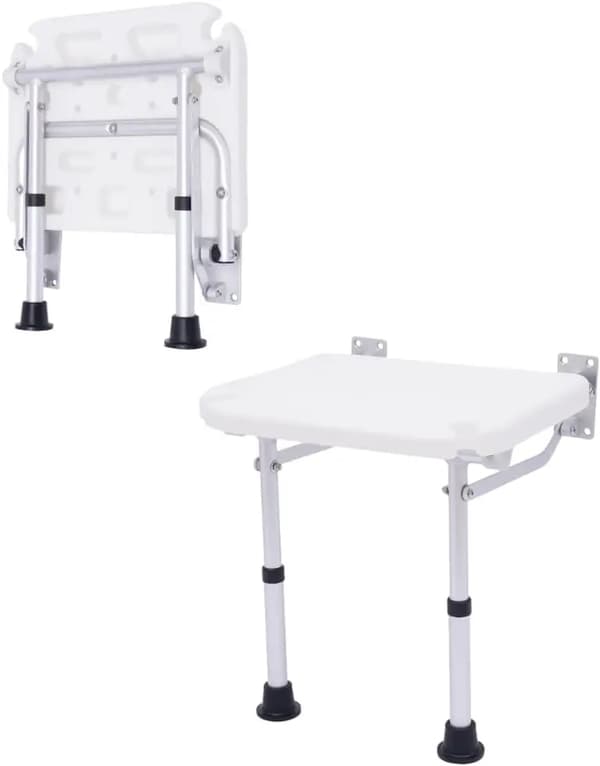 Duschpall, Fällbar Design, Höjdjusterbar,VIT