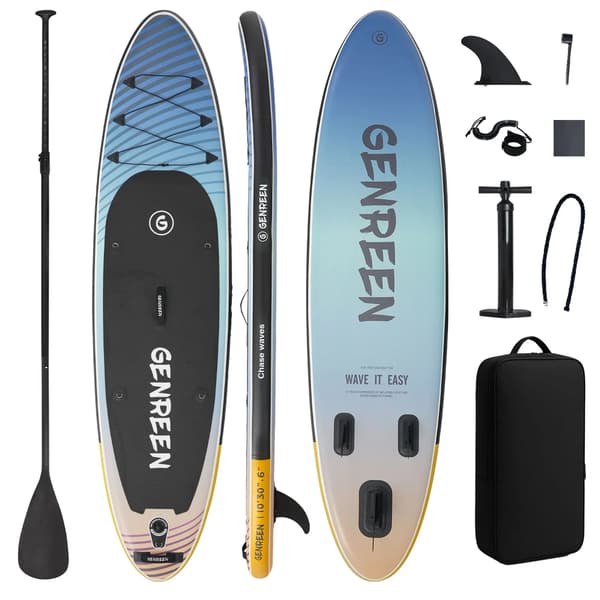 Oppustelig Paddle Board, Letvægts, Komplet Tilbehør,Uddannet Dyb Blå
