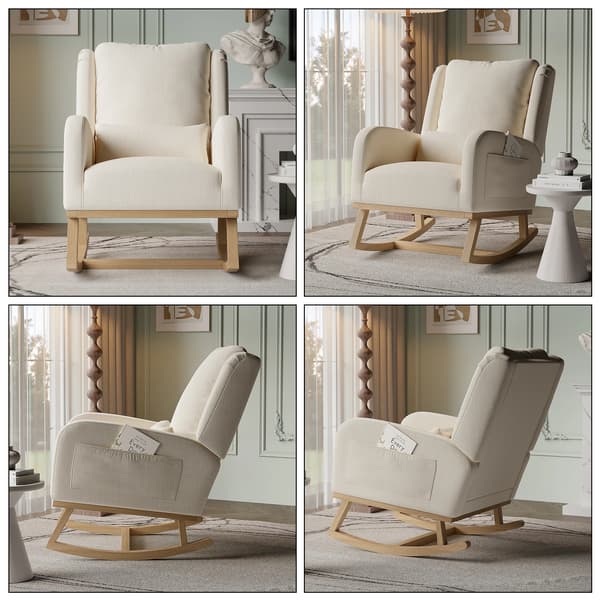 Gungstol, Klädd Design, Ergonomiskt Stöd,Beige