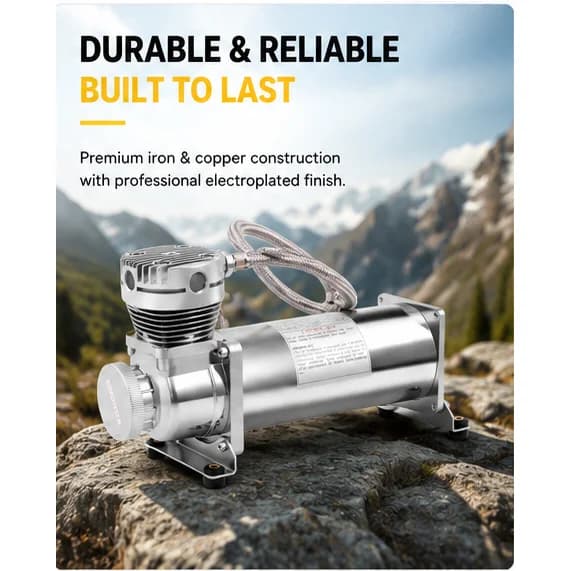 Luftkompressor, 200 PSI, Ultra-Stille Drift,Sølv
